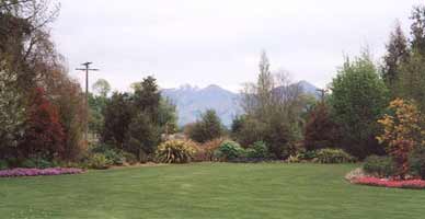 Our garden looking to the nearby hills where walks, hunting, skiing and more activities can be undertaken.